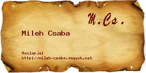 Mileh Csaba névjegykártya